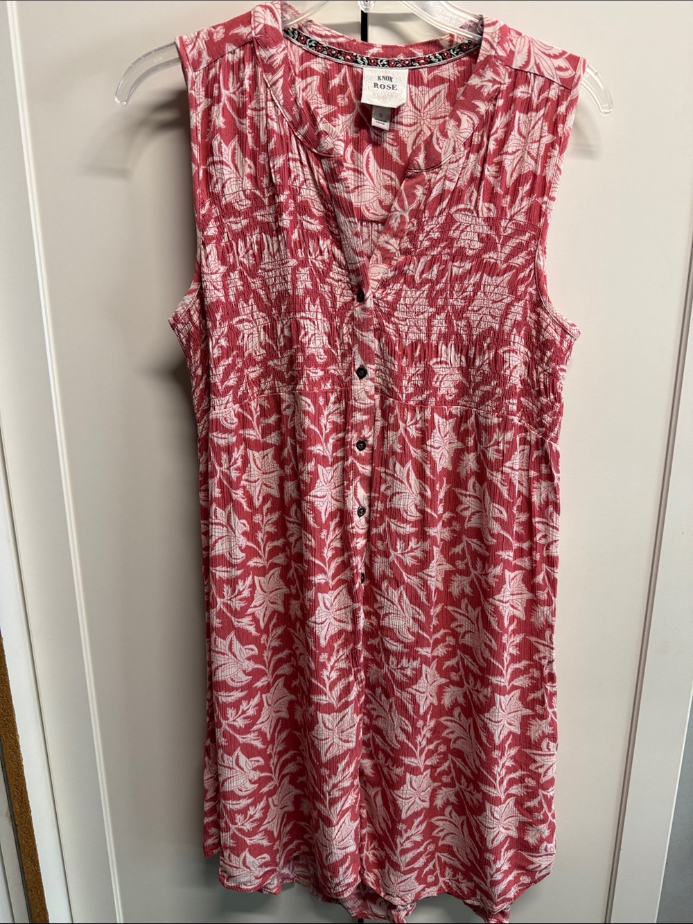 Knox Rose Floral Print Button Front Sleeveless Dress